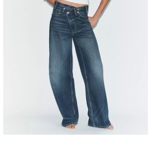 Zara Crossed Waist Wide Leg Jean